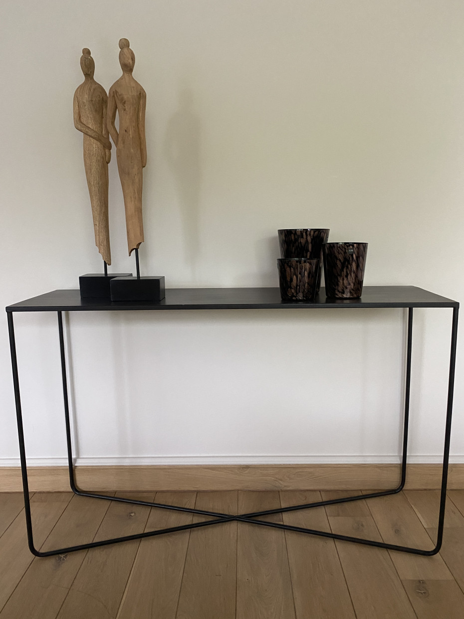 Moderne zwarte console of wandtafel zwart metaal | LIVING-shop